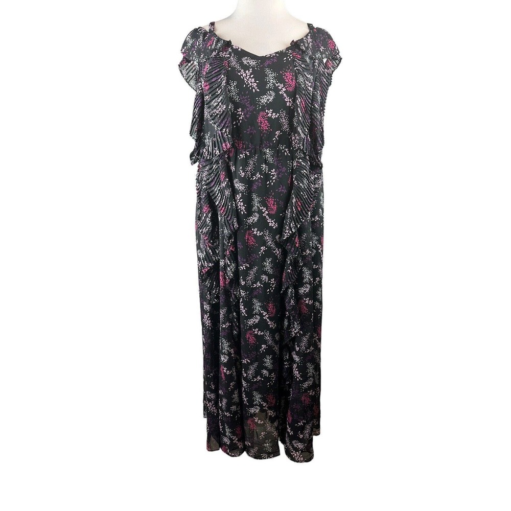 NWT Lane Bryant Floral Tiered Ruffle Off-The-Shoulder Maxi Dress Plus Size 24 P - Picture 3 of 16